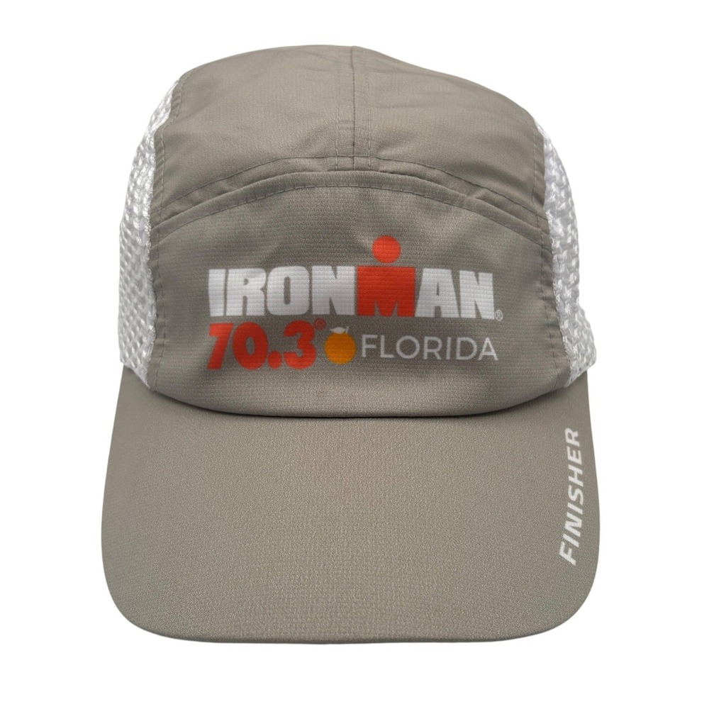 Boco Gear Ironman 70.3 Florida Finisher Hat Adult OSFA‎ Tan New Mesh Running Cap
